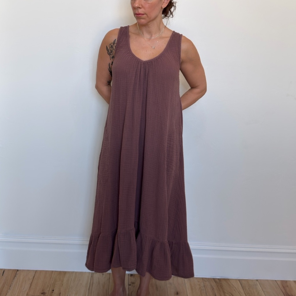 River + Sky Mauve Linen Dress